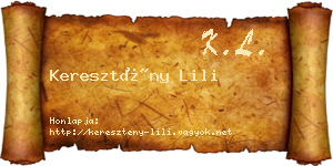 Keresztény Lili névjegykártya